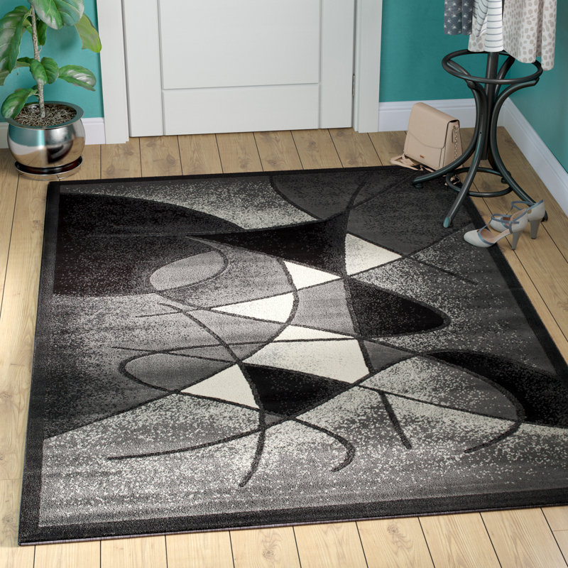 Ebern Designs Schaefer Swirl Gray Area Rug & Reviews Wayfair